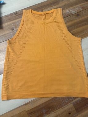 lululemon athletica Orange Perforated Athletic Tank Top